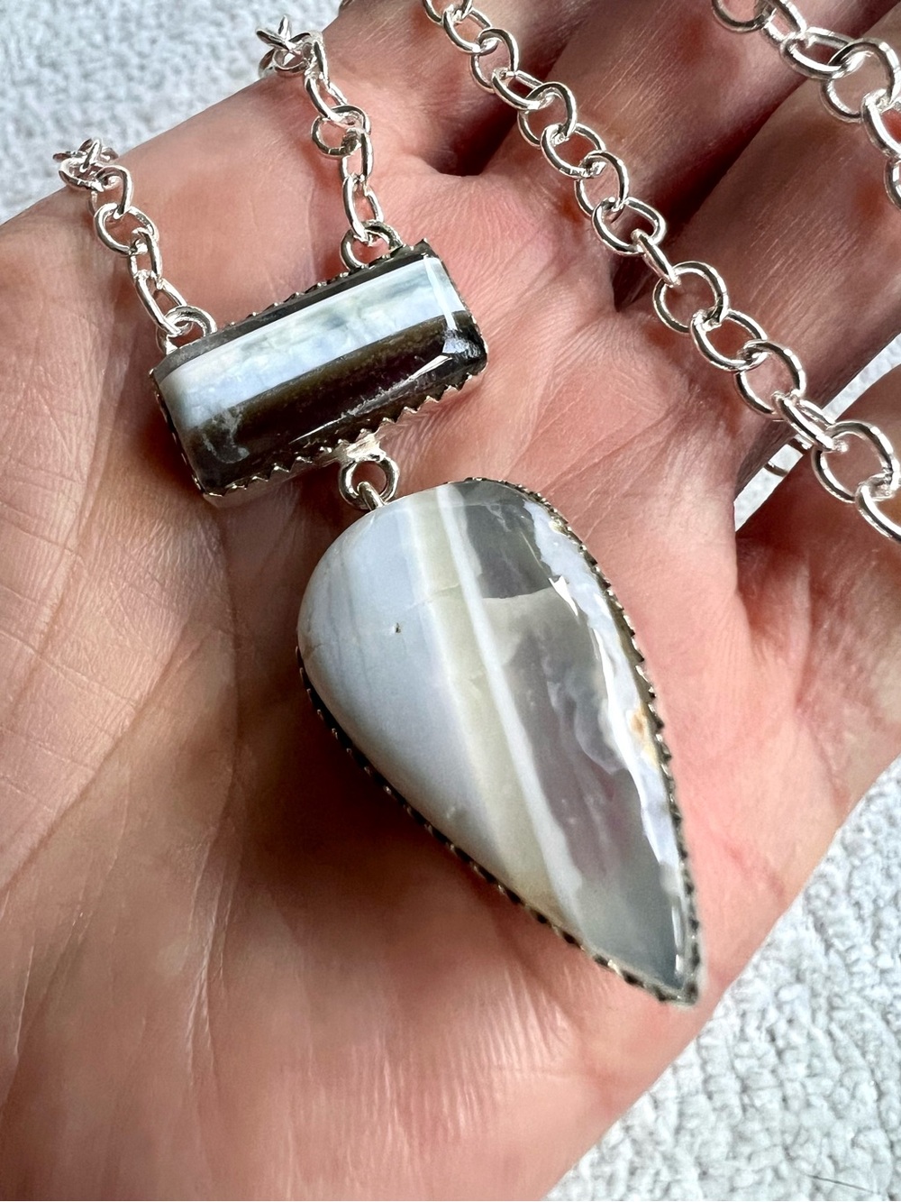 925 HIGH⚡️VIBE Calming Owyhee Opal Pendant Necklace